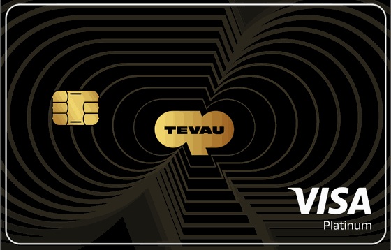 Tevau Visa Platinum ブラックゴールド金属製カード
