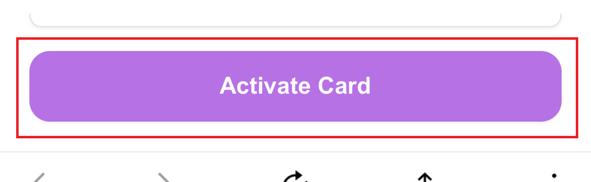 Activate Cardボタンをクリックして有効化を実行する